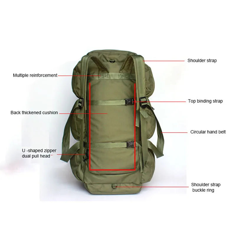 Super Capacity 100L Tactical Luggage Bag Waterproof