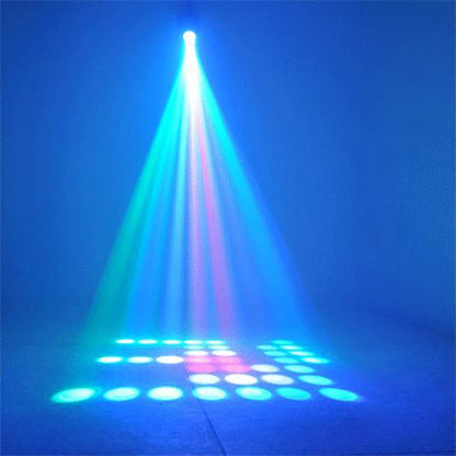 Fast Shipping 64/128LEDs Double Head Airship RGBW Pattern Stage Effect Lighting Projector  DJ Disco Party Led Lights for Xmas