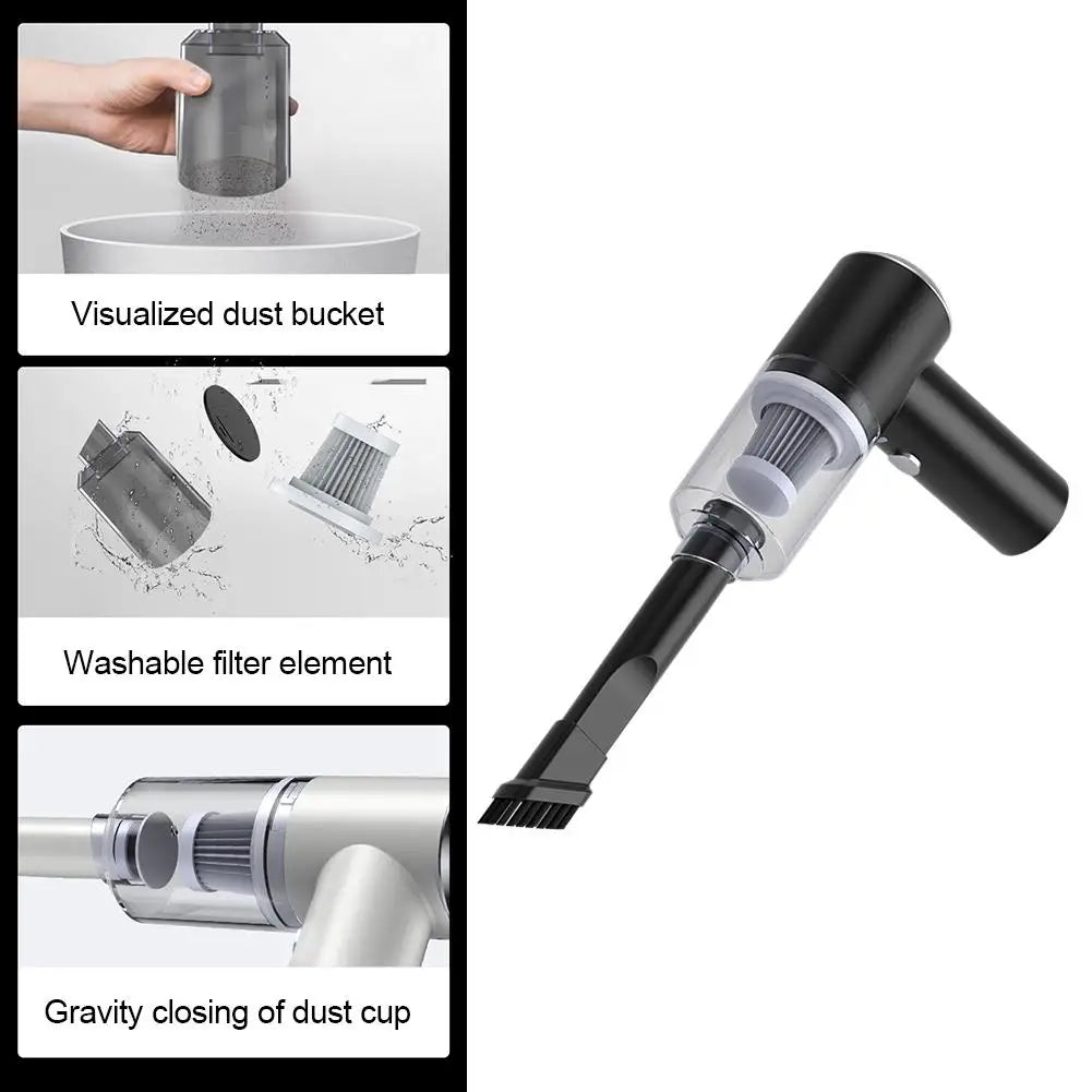 120W Car Mini Vacuum Cleaner Small Hand-held Cleaner USB Rechargeable Universal Car Home Cleaner Dropship