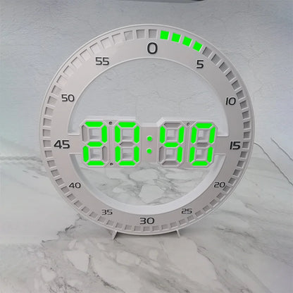 LED 3D Technology Luminous Digital Electronic Mute Wall Clock Temperature Date Multi Function Jump Second Clock Home Decoration