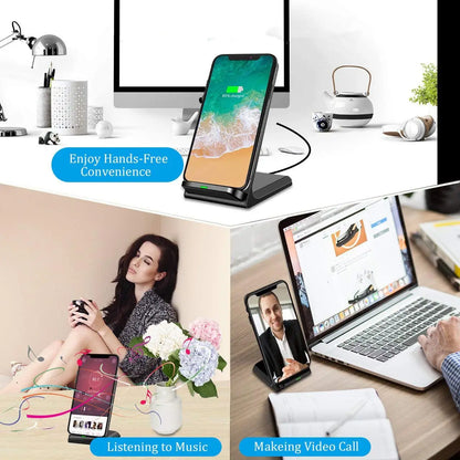 30W Wireless Desktop Charger Stand Fast Charging Phone Holder For iPhone 14 13 12 11 XR 8 Xiaomi mi11 Huawei P40 Samsung S20 S10