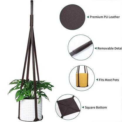 30 Inch Leather Plant Hanger