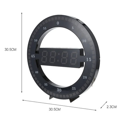 LED 3D Technology Luminous Digital Electronic Mute Wall Clock Temperature Date Multi Function Jump Second Clock Home Decoration