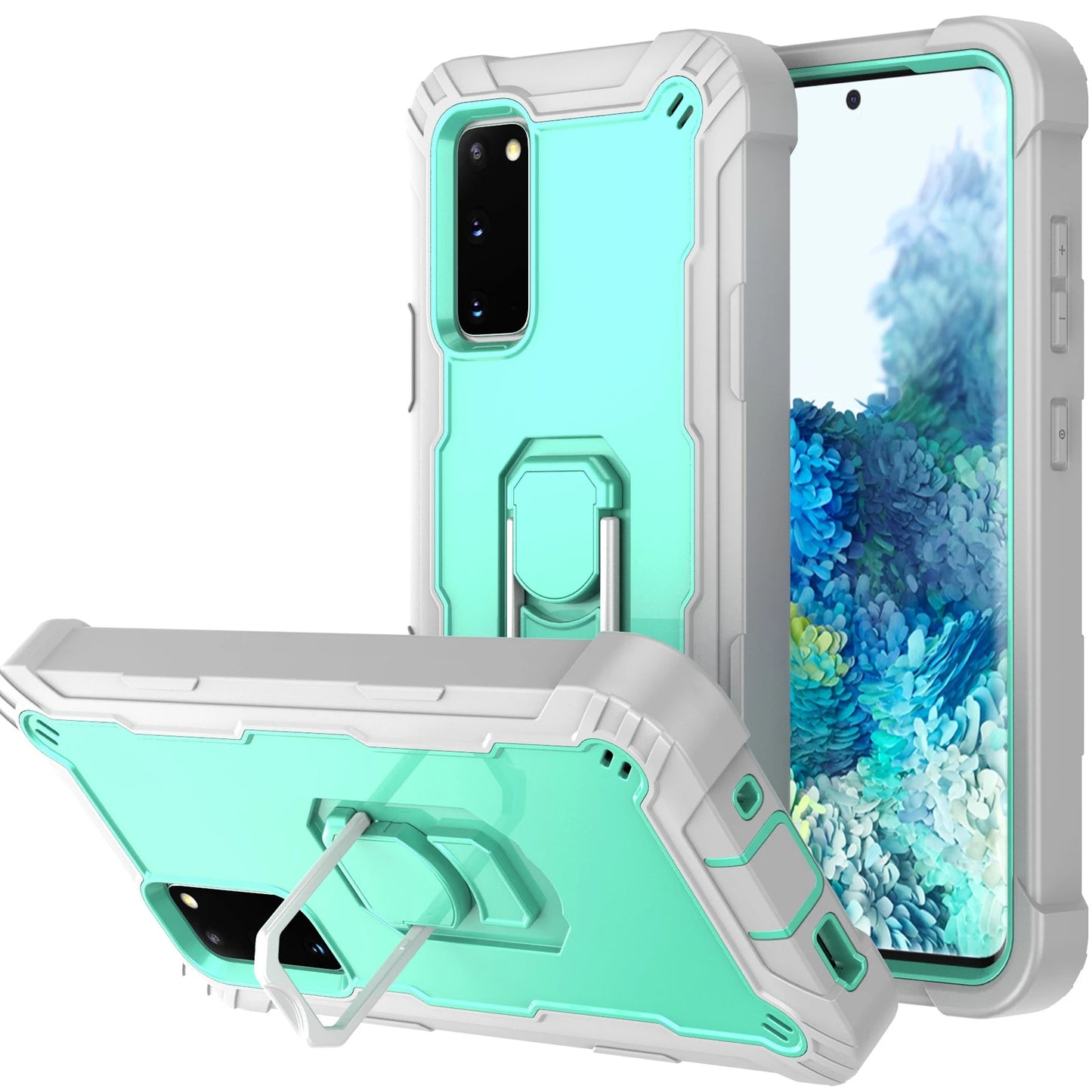 for Samsung Galaxy S20 FE 5G Case, Military Grade Protective Phone Case Cover with Ring Kickstand Compatible for Galaxy S20 FE