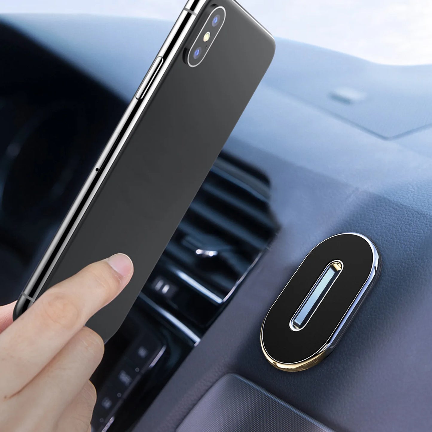 Magnetic Car Phone Holder Rotatable Strip Shape Stand For Huawei Metal Strong Magnet GPS Car Mobile Phone Mount for iPhone 13 12