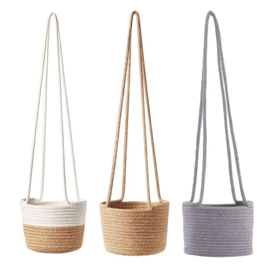 Garden Plant Hangers Rope Hanging Planter Woven Hanging Planter Basket Flower Pot Holder For Home Garden Balcony Decoration