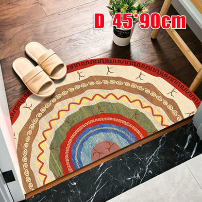 Home Decor Semicircular Floor Carpet Mat Half Round Entrance Door Rug Non-slip Welcome Doormat For Patio Front Door