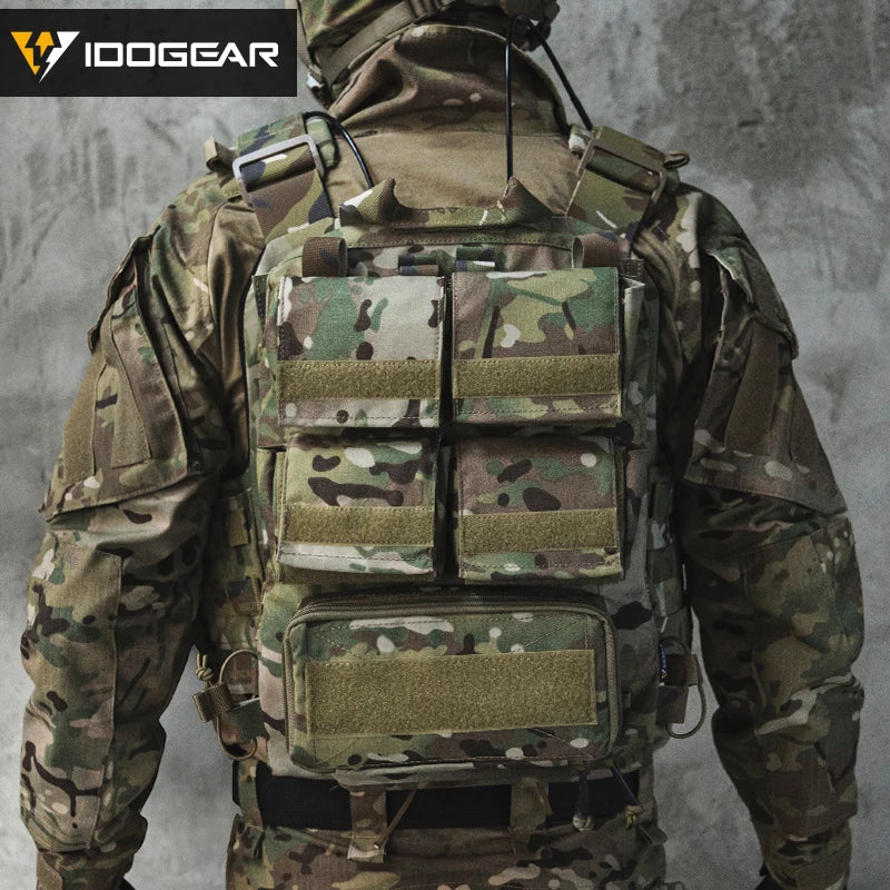 IDOGEAR Tactical Pouch Bag Zip On Panel Modular Backpack for plate carrier W/ Mag Pouch for AVS JPC2.0 CPC Vest 3573