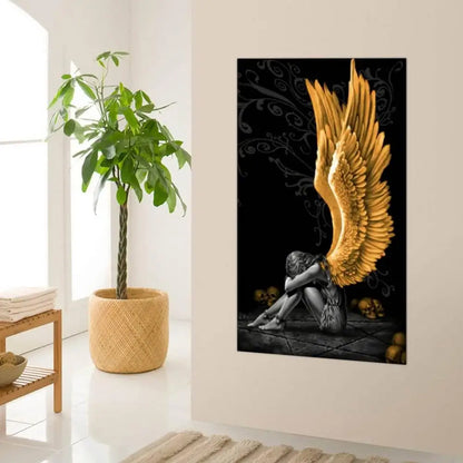 Pensive Angle Wall Art Poster Home Canvas Wall Decor Abstract Sit Angel Wall Decorative Painting For Home Decoration