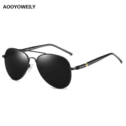 Luxury Men's Polarized Sunglasses Driving Sun Glasses For Men Women Brand Designer Male Vintage Black Pilot Sunglasses UV400