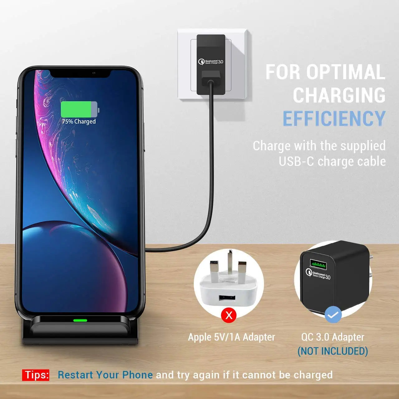 30W Wireless Desktop Charger Stand Fast Charging Phone Holder For iPhone 14 13 12 11 XR 8 Xiaomi mi11 Huawei P40 Samsung S20 S10