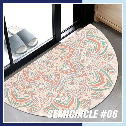 Home Decor Semicircular Floor Carpet Mat Half Round Entrance Door Rug Non-slip Welcome Doormat For Patio Front Door