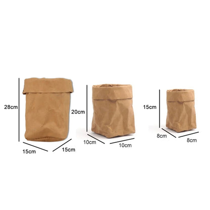 Succulents Planter Pot Washable Kraft Paper Flowerpot Creative Desktop Flower Pots Reuseable Multifunction Storage Bag