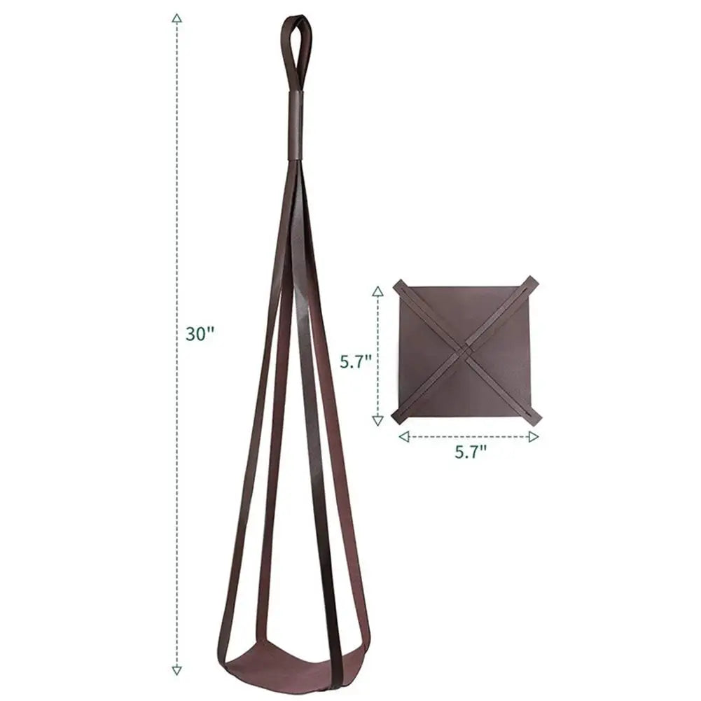 30 Inch Leather Plant Hanger