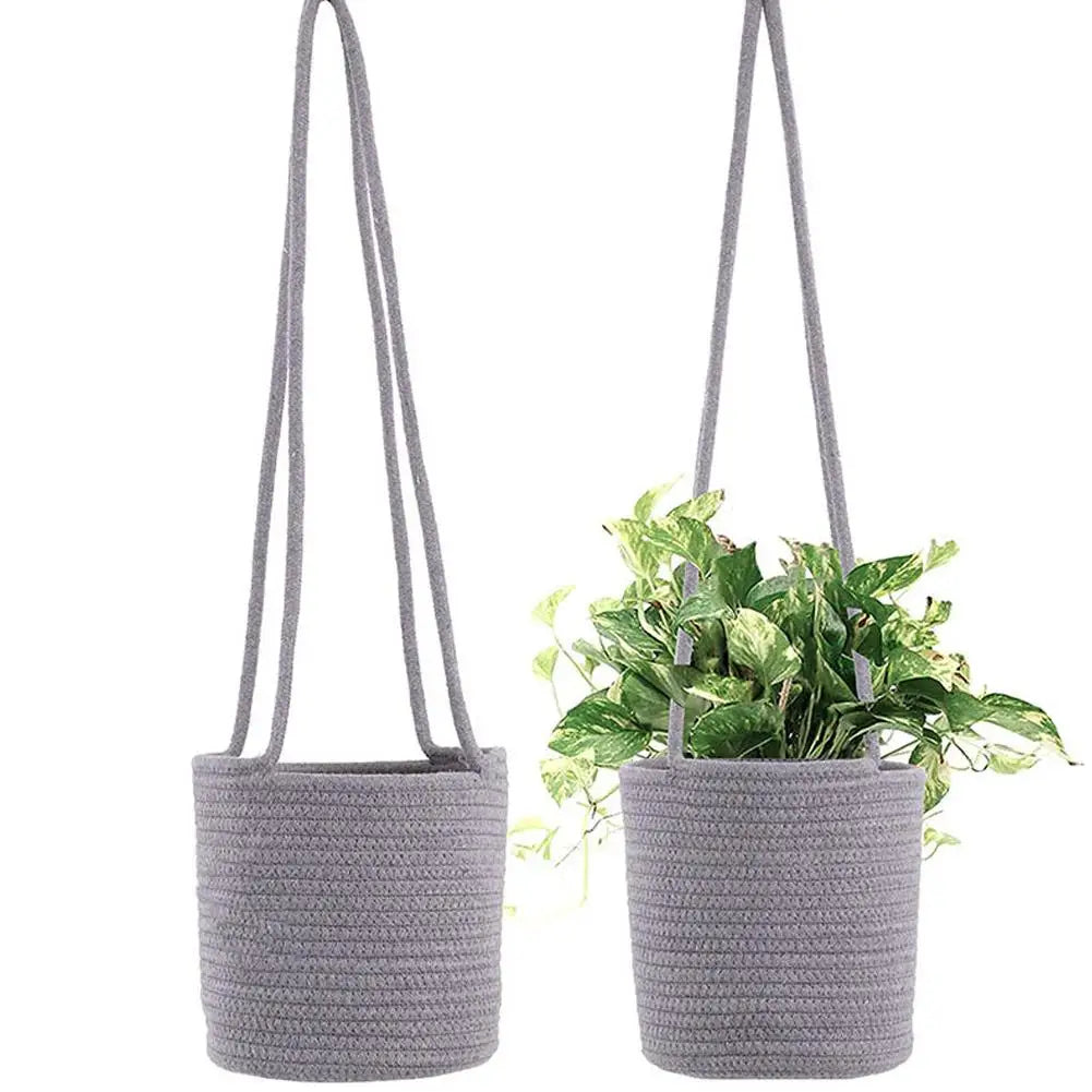 Garden Plant Hangers Rope Hanging Planter Woven Hanging Planter Basket Flower Pot Holder For Home Garden Balcony Decoration