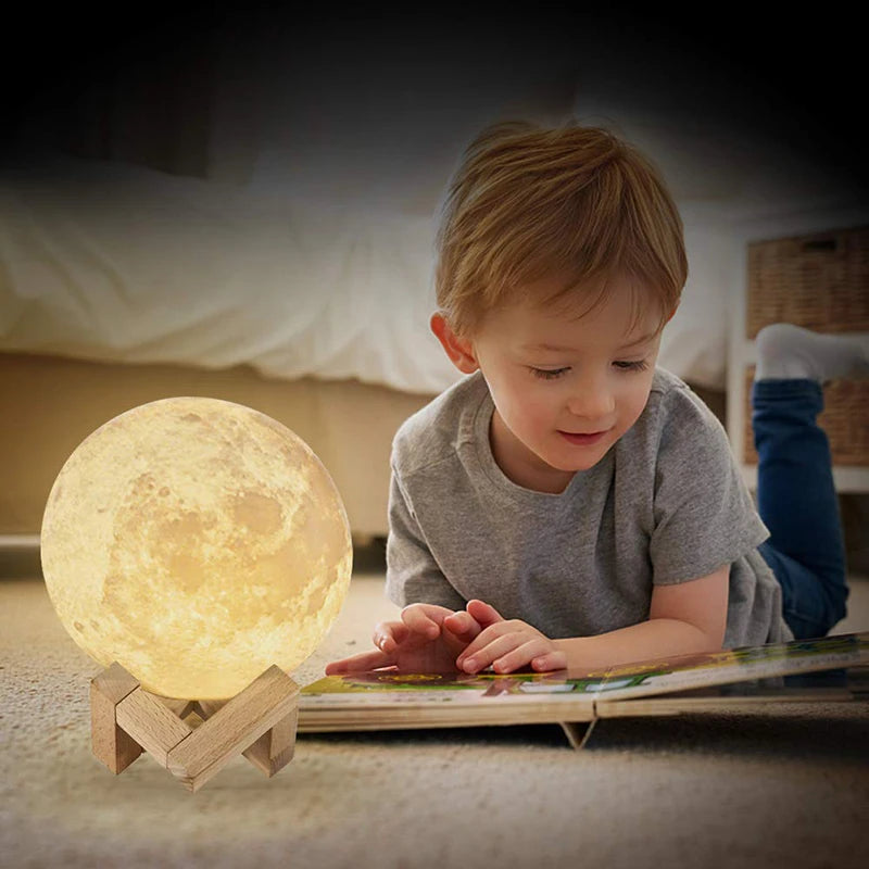 ZK20 LED Night Light 3D Print Moon Lamp Rechargeable Color Change 3D Light Touch Moon Lamp Children's Lights  for Dropshipping