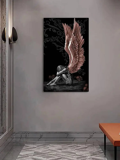 Pensive Angle Wall Art Poster Home Canvas Wall Decor Abstract Sit Angel Wall Decorative Painting For Home Decoration