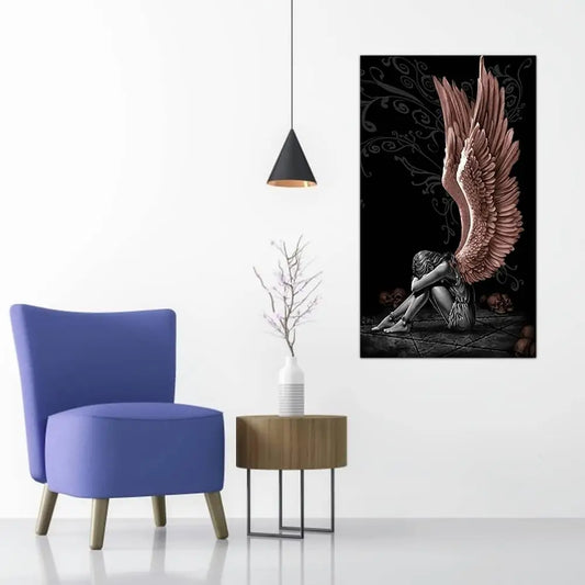 Pensive Angle Wall Art Poster Home Canvas Wall Decor Abstract Sit Angel Wall Decorative Painting For Home Decoration