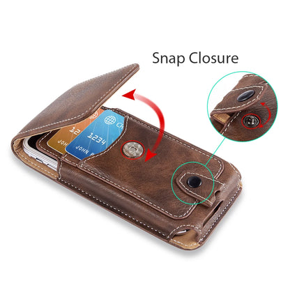 Universal Pouch Leather Phone Case For iPhone XS 11 Pro Max 6 7 8 Plus Waist Bag Magnetic Belt Clip Holster Cover for Redmi Note