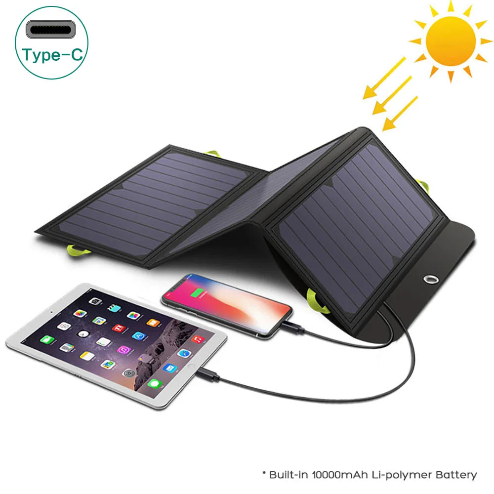 Solar Power Bank Solar Phone External Battery Charger for Phone Tablet Flashlight Sound Box Earphone etc. at Outdoors.