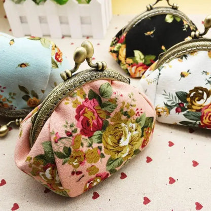 Mini Purses Women Lady Retro Vintage Flower Small Wallet Hasp Purse Clutch Bag small coin purse monederos para monedas Hot Sale