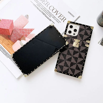 Luxury Square iPhone Cases For iPhone 15 14 Pro Max 13 12 Mini 11 Pro X XS MAX XR 6s 7 8 Plus SE Geometric Smartphone Coque