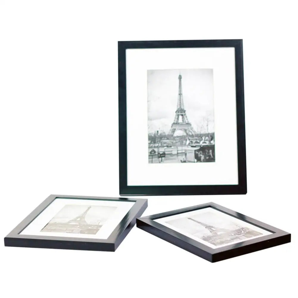 5 Pieces Picture Frame Set Displays 5x7 6x8 8x10 Pictures With Mat Black White PVC Photo Frame For Desk Wall Decorations