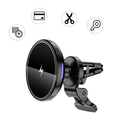 15W Magnetic Car Phone Holder Wireless Charger Air Vent Mount Intelligent Fast Wireless Charging Stand For IPhone 12 Accessories