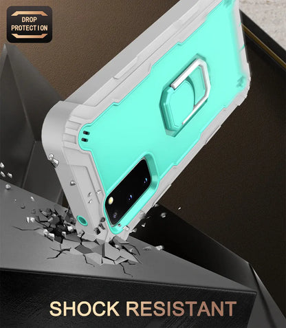 for Samsung Galaxy S20 FE 5G Case, Military Grade Protective Phone Case Cover with Ring Kickstand Compatible for Galaxy S20 FE