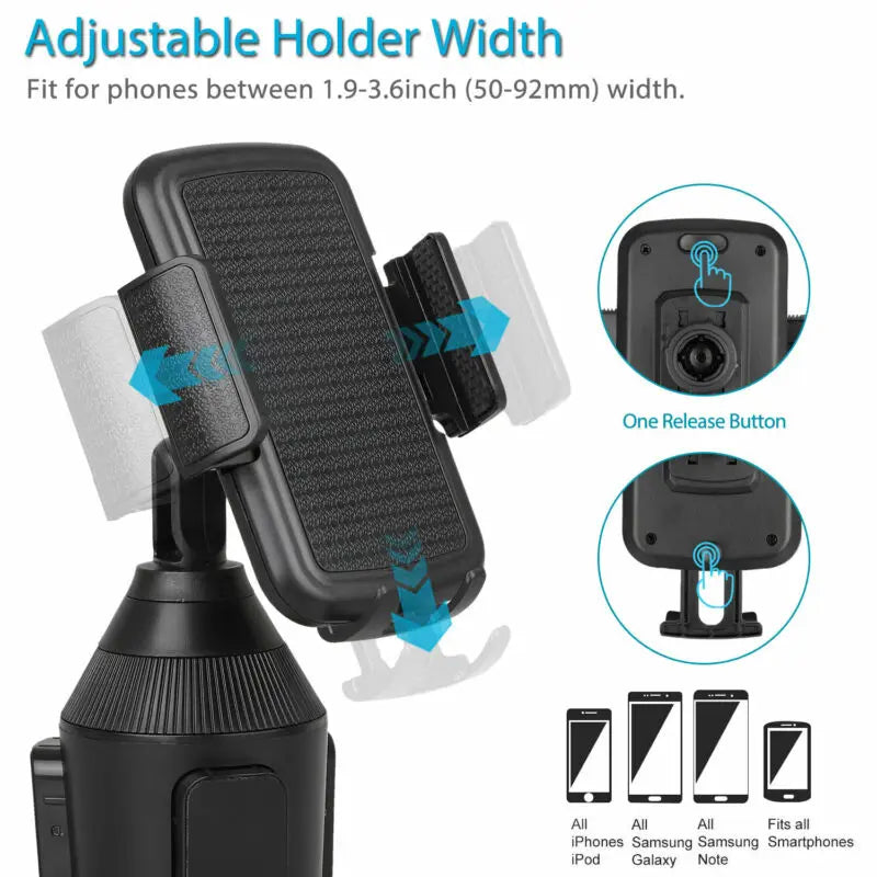 360° Adjustable Car Cup Holder Universal Car Cell Phones Mount GPS Bracket Interior Accessories Drink Holder For Iphone Android