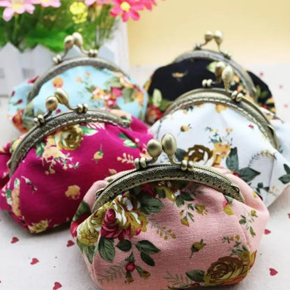 Mini Purses Women Lady Retro Vintage Flower Small Wallet Hasp Purse Clutch Bag small coin purse monederos para monedas Hot Sale