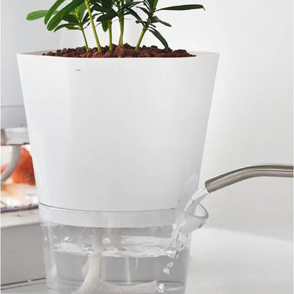 Innovative Lazy Flower Pot Automatic Water-Absorbing Flowerpot Transparent Plastic Self Watering Planter Plants Nursery Pods