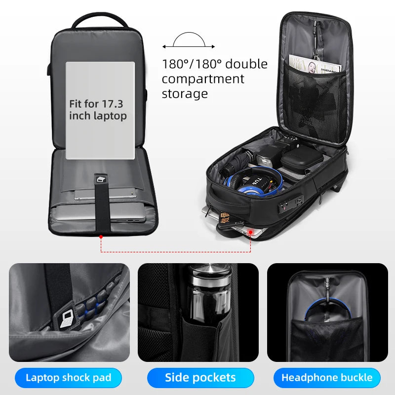 Fenruien Fashion Multifunction Hard Shell Series Backpack Men Anti Theft Waterproof Laptop Backpack Business Travel Backpack Hot