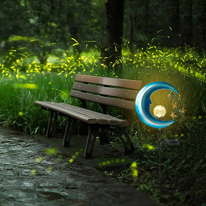 Moon Shape Garden Solar Light Outdoors Decorative Solar Lights Waterproof LED Pathway Lighting For Lawn Patio Yard Decoration