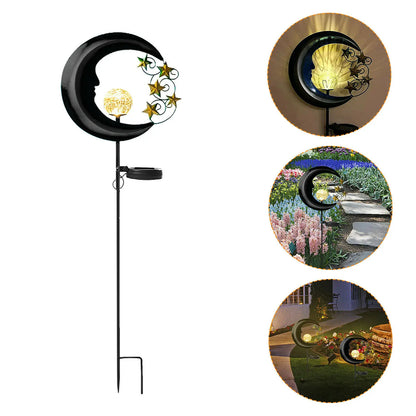 Moon Shape Garden Solar Light Outdoors Decorative Solar Lights Waterproof LED Pathway Lighting For Lawn Patio Yard Decoration