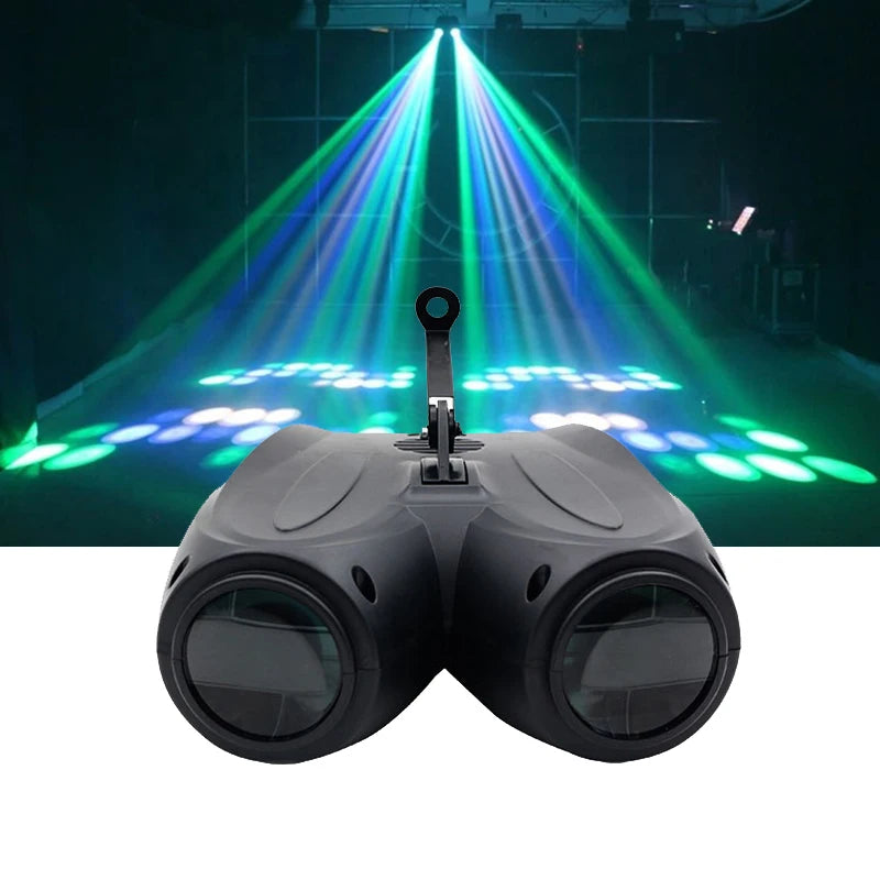 Fast Shipping 64/128LEDs Double Head Airship RGBW Pattern Stage Effect Lighting Projector  DJ Disco Party Led Lights for Xmas