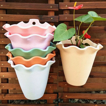 Outdoor Wall Hanging Planter For Balcony Garden Decor Plastic Wall Mounted Flowerpot Hanging Basket Plant Pots For Indoor Jardin