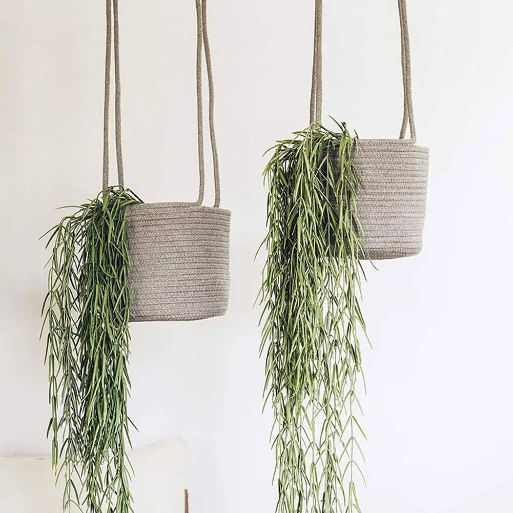 Garden Plant Hangers Rope Hanging Planter Woven Hanging Planter Basket Flower Pot Holder For Home Garden Balcony Decoration