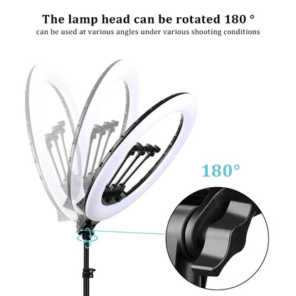 22" LED Light Rings 3200-6500K Color Temperature 0-100% Brightness With 2M Power Cable Lamp For Make Up/Photo Studio Shooting