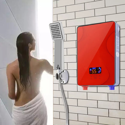 Electric Instantaneous Water Heater Tankless Bathroom Shower Hot Water Set For Bathroom Kitchen Hotel 6.5Kw 220V Red