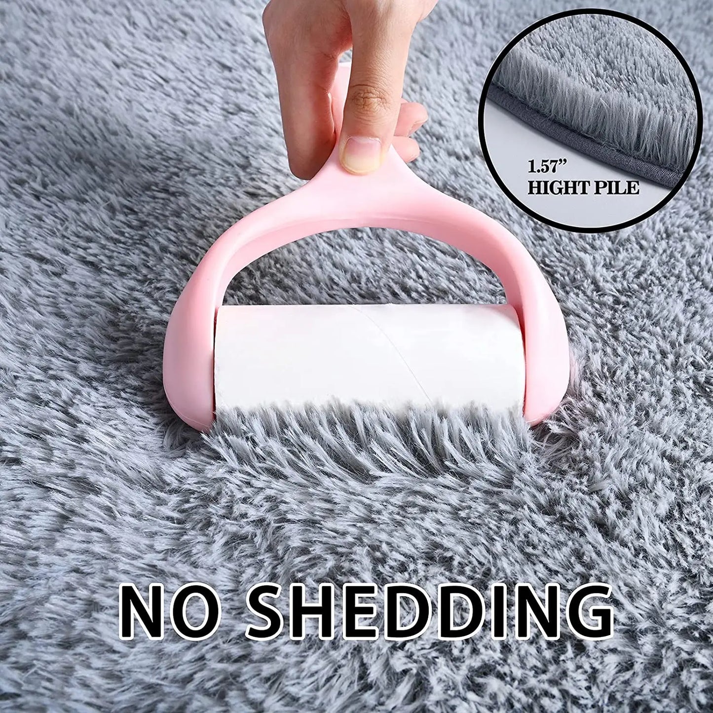 NOAHAS Oval Plush Carpet Soft Shaggy Rug for Kids Children Bedroom Living Room Furry Non-slip Bedroom Mats Home Decoration