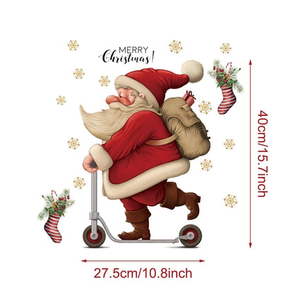 Christmas Window Stickers Christmas Wall Sticker Kids Room New Year Decoration 2025