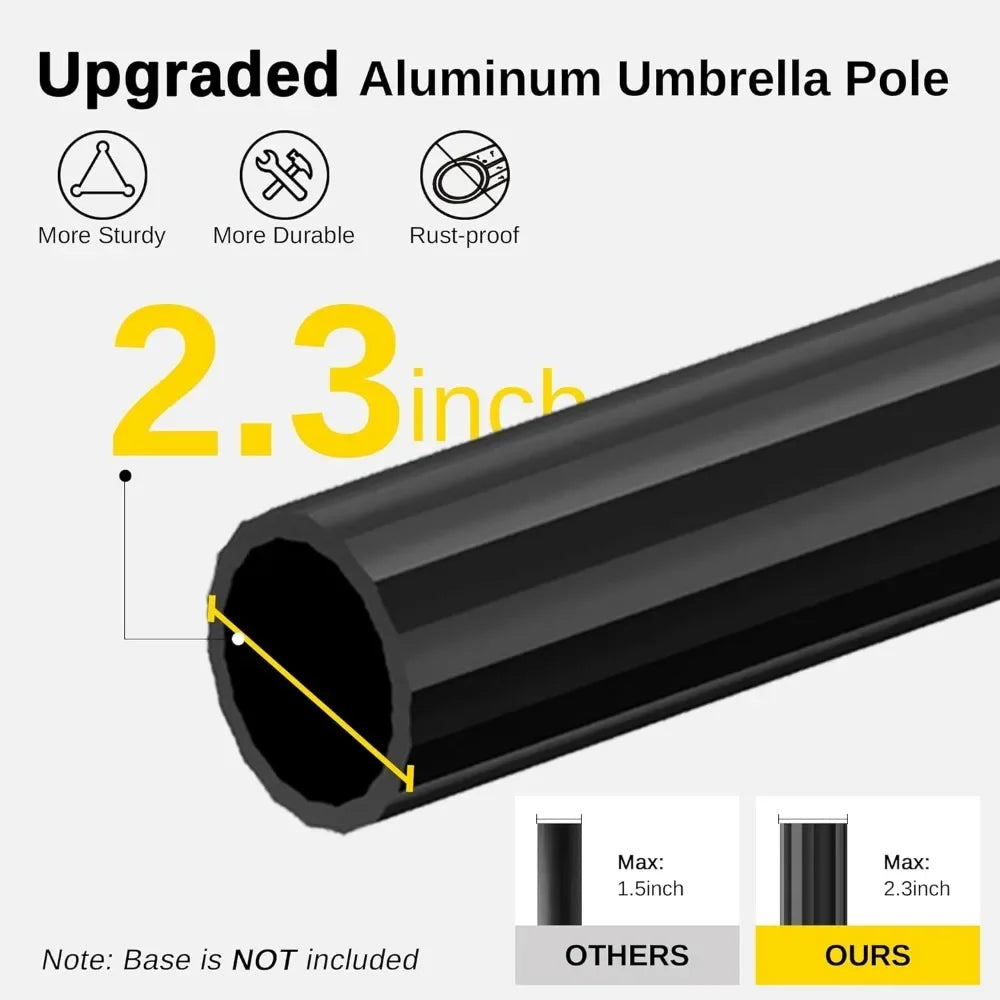 Patio Umbrella, 10 Ft Outdoor Offset Umbrellas, 40 LED Solar Lights and Crank, Aluminum Pole and Fade Resistant, Patio Umbrella