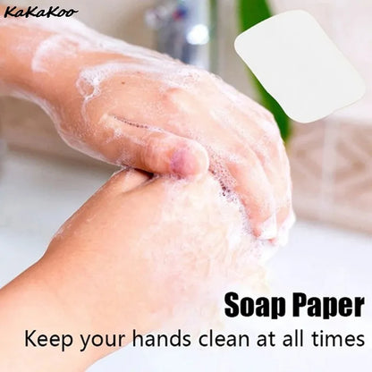 50/100Pcs Bathroom Hand Cleaning Soap Paper