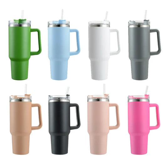 Cafe Insulated Tumbler Straw Stainless Steel Coffee Termos Cup