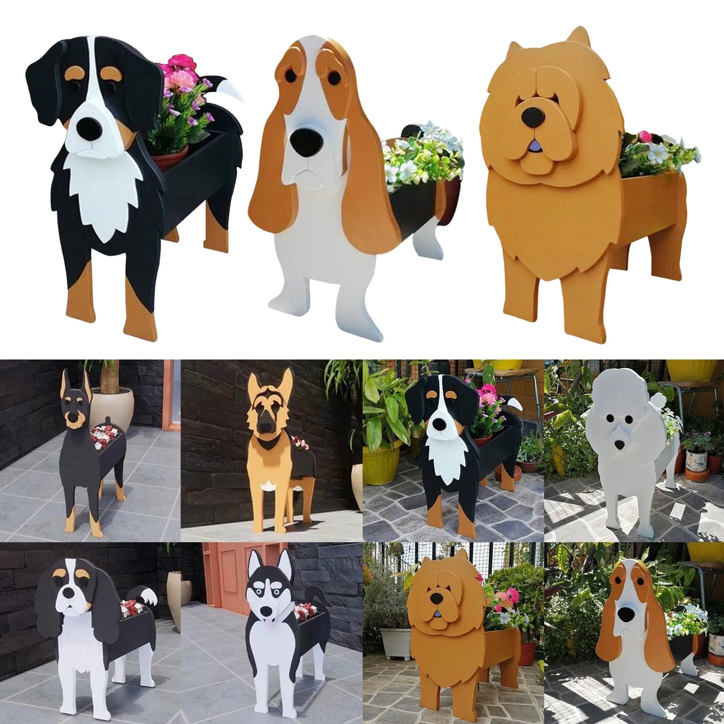 Garden Flower Pot Dog Planter For Succulent Cactus Flower Planter Yard Indoor Outdoor Plants Container Holder Decorations