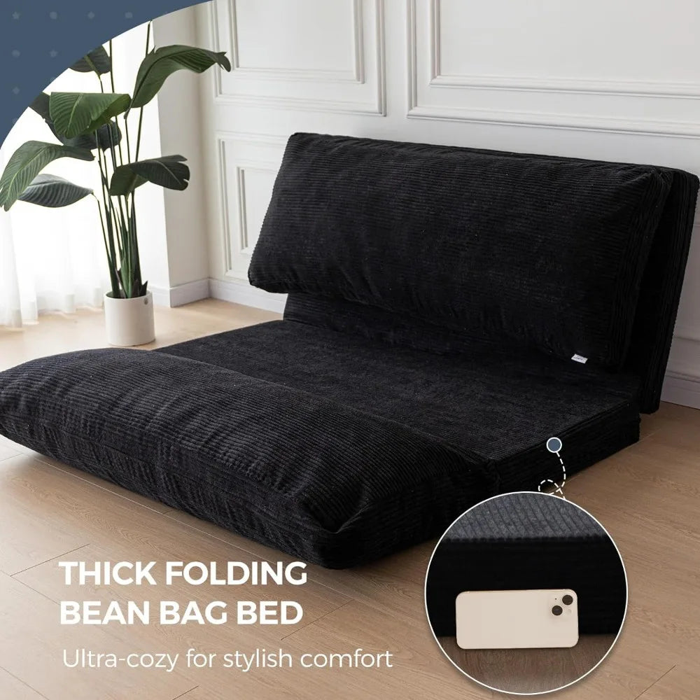 Beanbags Chair Bean Bag Bed Folding Sofa Bed Floor Mattress for Adults Single Sofa Living Room Sofas Black Furniture Chairs Lazy