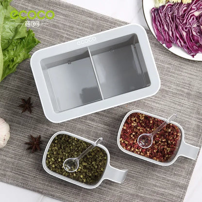 ECOCO Wall Mounted Seasoning Box, Spice Storage Rack, Seasoning Organizer, Kitchen Accessories, Salt Jar Shaker, Pepper Container