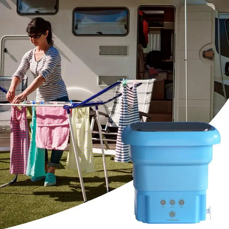 Portable Washing Machine Foldable Mini Washer With Drain Basket