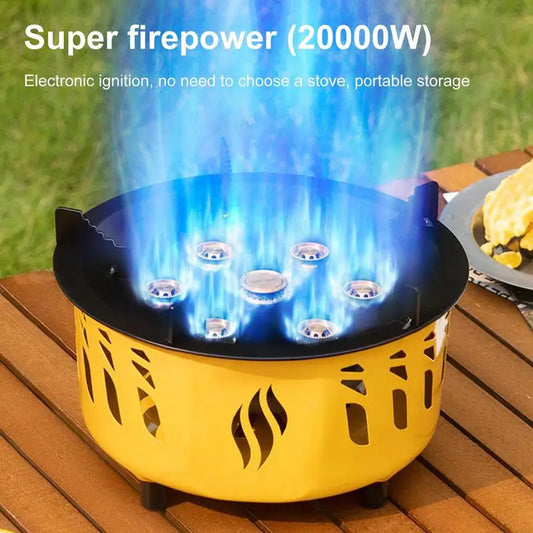 20000W Camping Gas Burner 7-Core Strong Fire Power Portable Cassette Stove